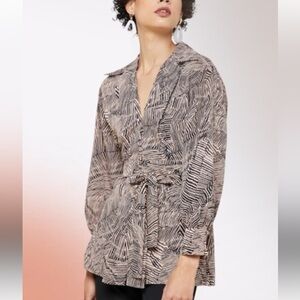 Topshop Black and Pink Zebra Print blouse US 2